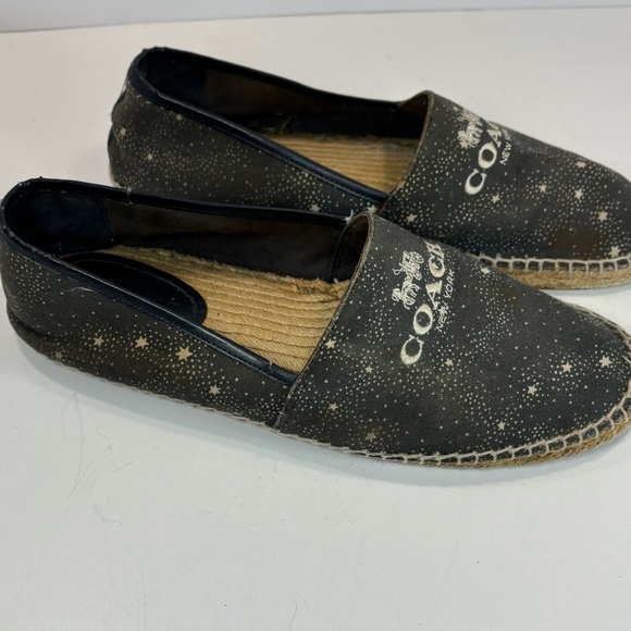 Coach Women's Blue Canvas White Stars Signature Espadrille Flats Size 10 B G3772 - Picture 4 of 7